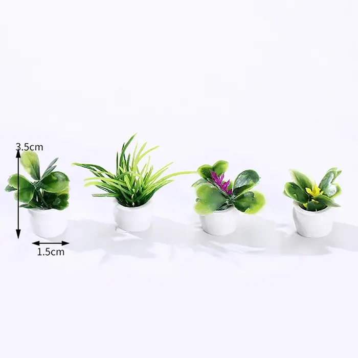 Mini arbre Miniature pour maison de poupée 1:12, 4 pièces, en Pot pour plante verte en Pot, meubles 