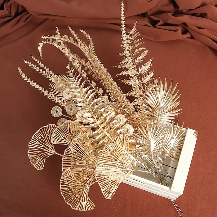 Plantes Artificielles Dorées pour Décoration de Maison