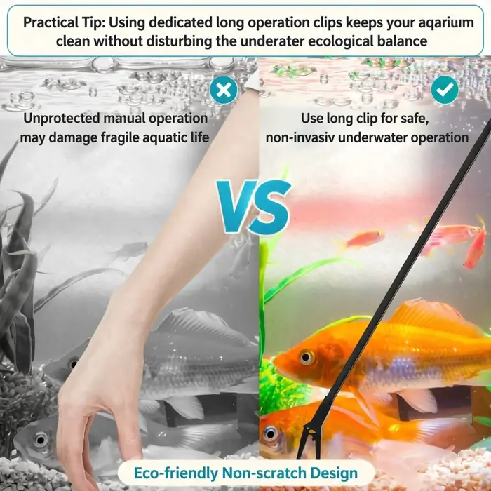 Pince à plantes d'aquarium à long manche de 50 cm, idéale pour la culture de plantes aquatiques, l'élimination des algues, l'alimentation ; outils de nettoyage pour aquarium.