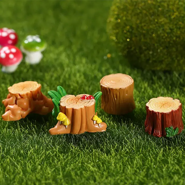 Mini souche d'arbre en résine