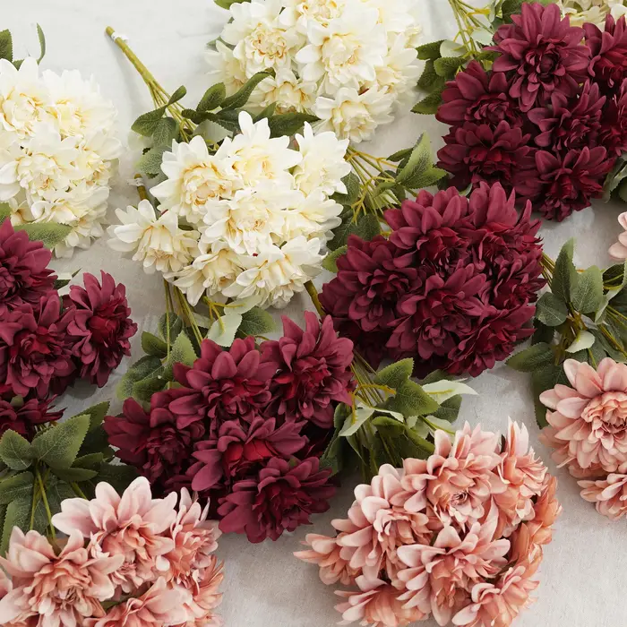 Fleur artificielle XUELY X8413 Dahlia pour arrangement floral