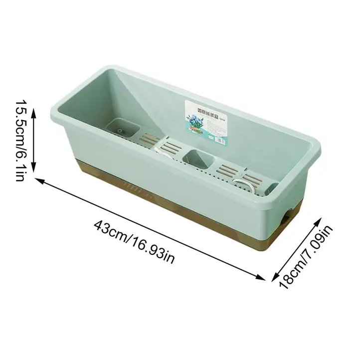 Pot de fleurs auto-arrosant pour légumes, avec base, trou de drainage et corde absorbante, pots rect