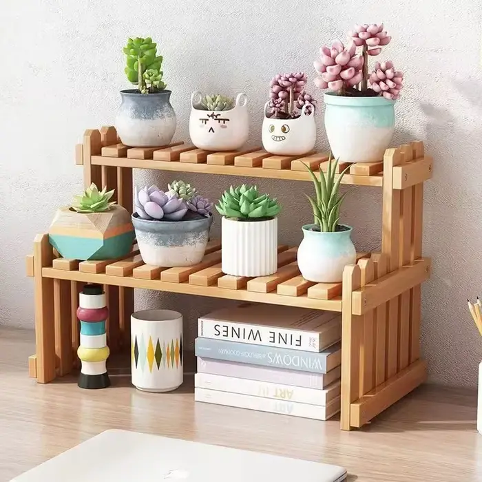 Support à plantes simple à 2 niveaux