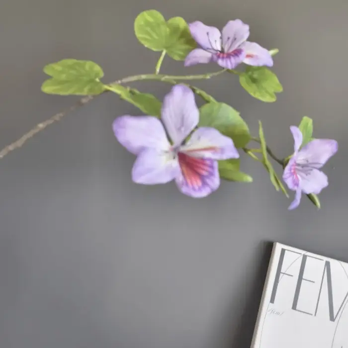 2 pièces impression 3D fleurs de Bauhinia artificielles plantes vertes décor d'hôtel plante de Simulation blanc