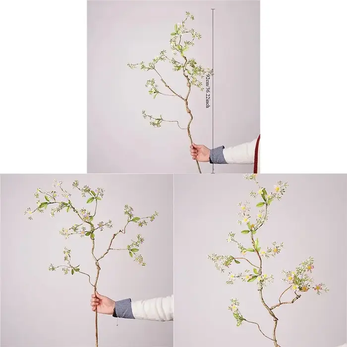 Petites Branches de Chrysanthèmes Sauvages Artificiels Réalistes en Soie Écologique