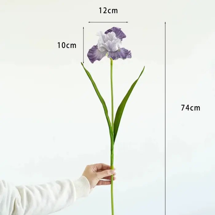 Fleur d'iris artificielle violette en PU, élégance pour la décoration de la maison, salle de mariage