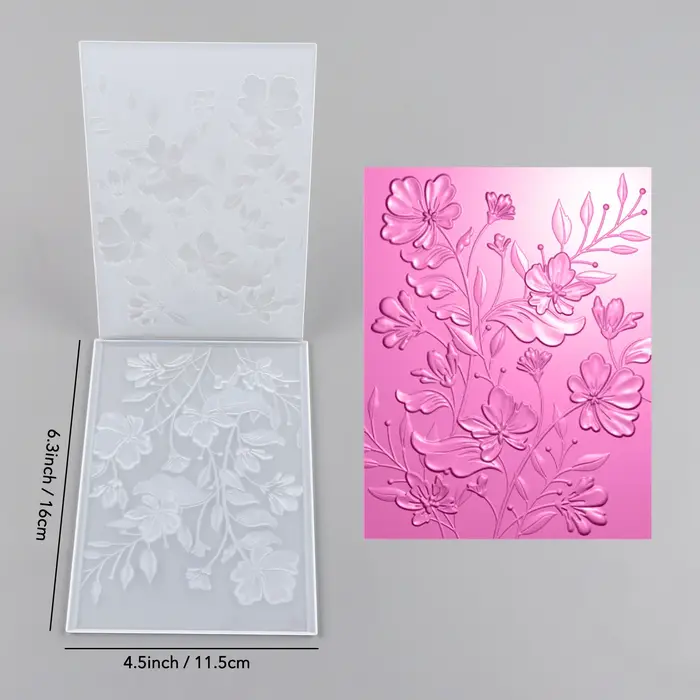 Décor de printemps, fleurs 3D gaufrage dossier Texture motif fond album à faire soi-même décoratif c