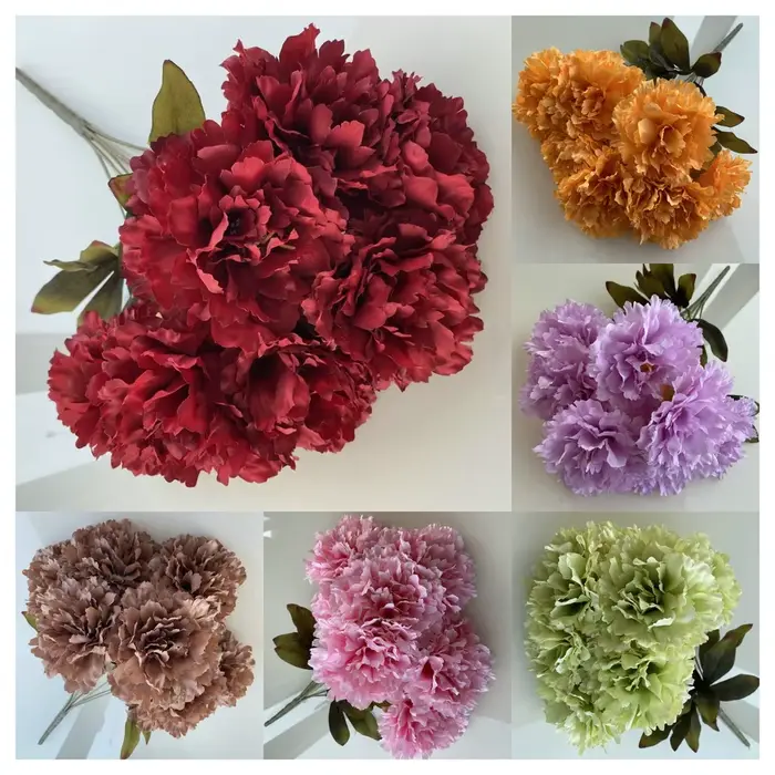 Fleurs artificielles d'hibiscus à 7 têtes | Faux Bouquet