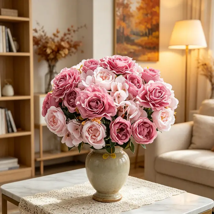 Fleurs Artificielles en Soie : Roses et Pivoines pour Festivals