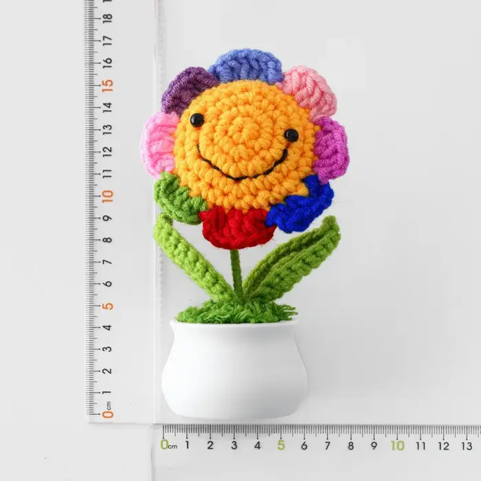 Mini bouquet de fleurs en tricot tissé à la main, créatif, cadeau de buste de mariage, décor à la ma