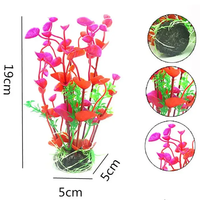Fausse plante artificielle en plastique, fleur violette, plante d'aquarium artificielle, accessoires précieux de poisson, ornement de décoration, plante sous-marine