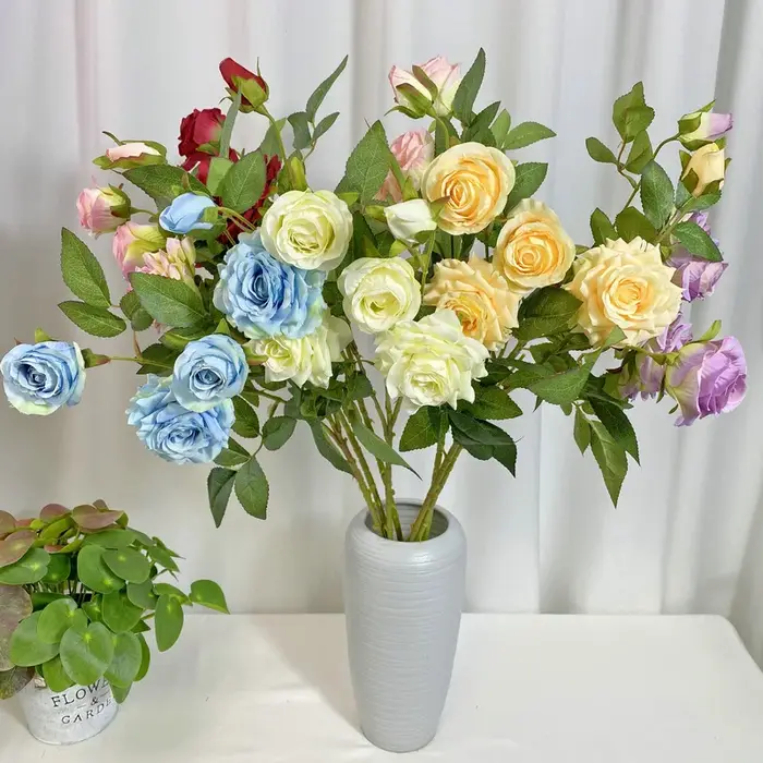 Nordique 5 têtes orchidée coeur corne Rose fleurs artificielles mariage soie fausse fleur Simulation Roses blanches branche décoration de jardin