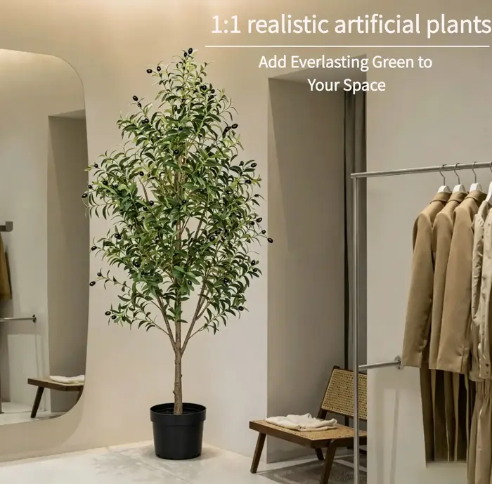 Arbre d'olivier artificiel non dangereux de 110/150/180 cm avec pot
