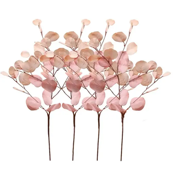 Plantes artificielles de cuir chevelu d'eucalyptus rose
