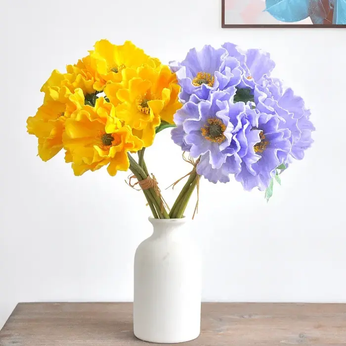 Bouquet de coquelicots artificiels en PU