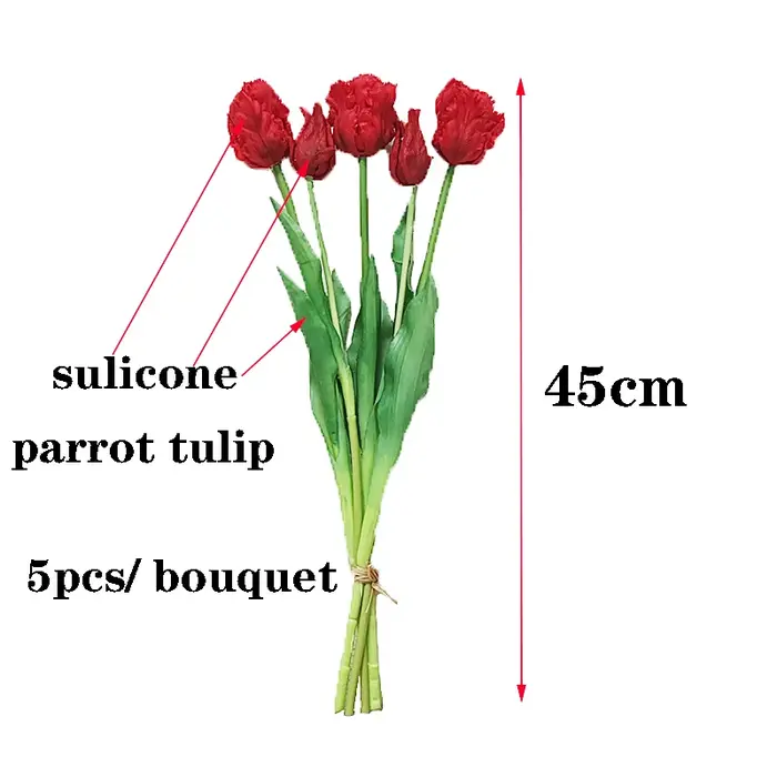 Bouquet de Fleurs Artificielles en Silicone pour Décoration de Maison
