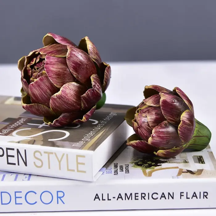 Décorations artificielles pour la maison : Faux artichokes et fruits artificiels verts pour vases