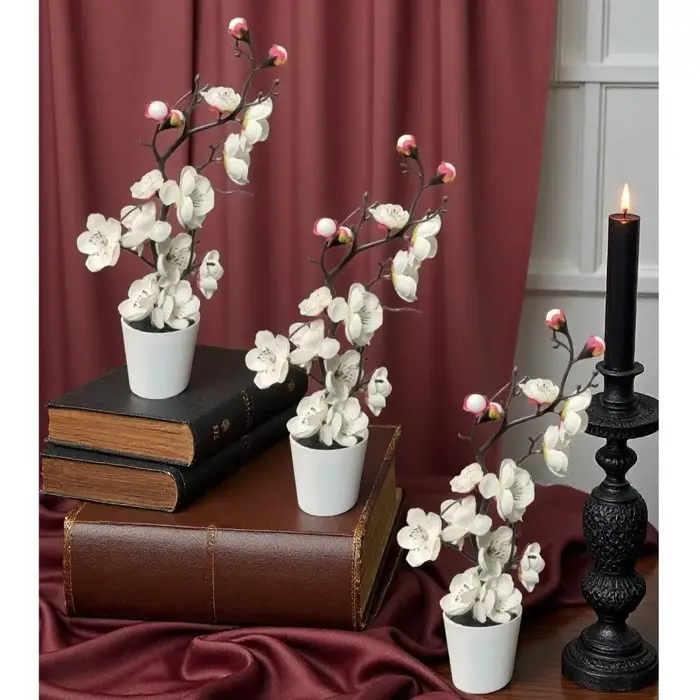 Bonsaï créatif de fleurs de prunier artificielles