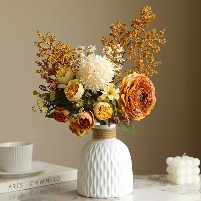 41CM Jiao Bian Lu Lian Qing Ren Cao faux Bouquet de fleurs rétro décoration de la maison