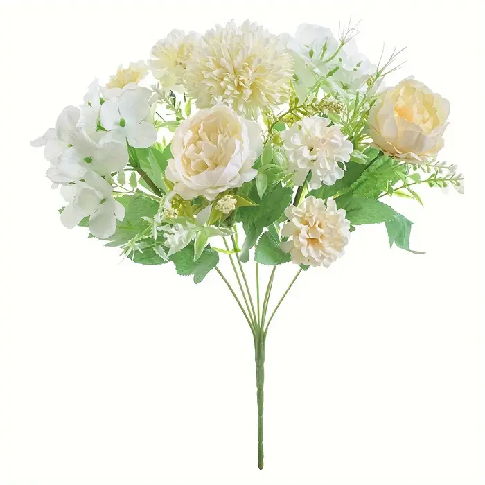 Fleurs Artificielles en Soie Pivoine Hortensia pour Festival, Mariage, Bouquet de Mariée, Décoration