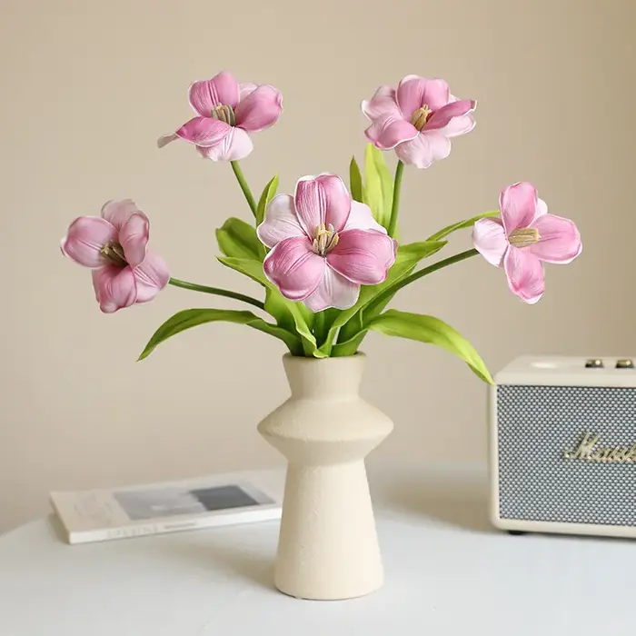 Fleur artificielle de tulipe ouverte de 20 pouces