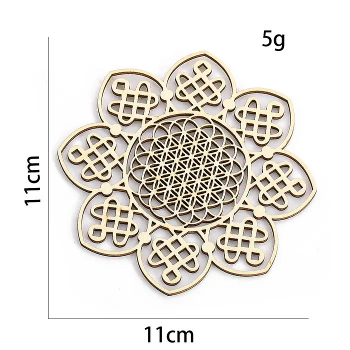 Mandala géométrie sacrée suspendue fleur en bois vie mur Art spirituel Yoga méditation Chakra crista