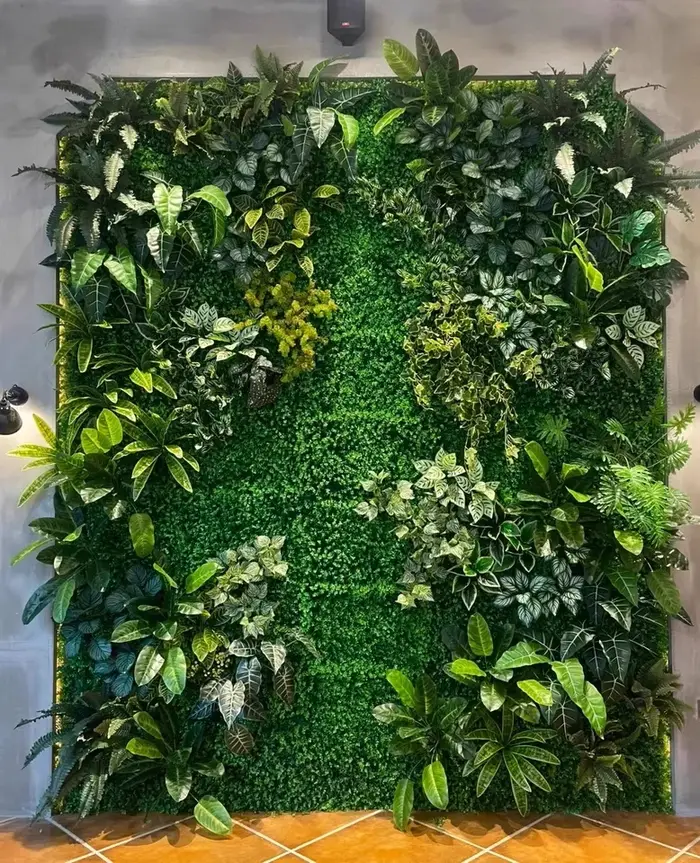 4 pièces 25*25 cm en plastique Milan herbe plantes mur centre commercial décoration Simulation plante verte pelouse bricolage artificiel Floral