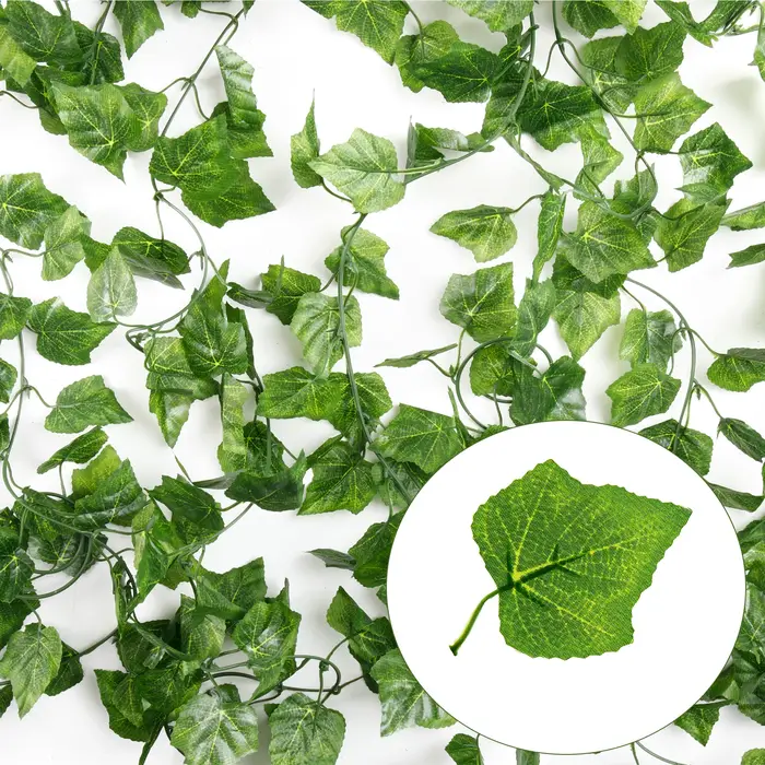 Guirxiété de Feuilles de Lierre Artificielles en Rotin, Fausses Fleurs pour Jardin, ixde Mariage, Dé