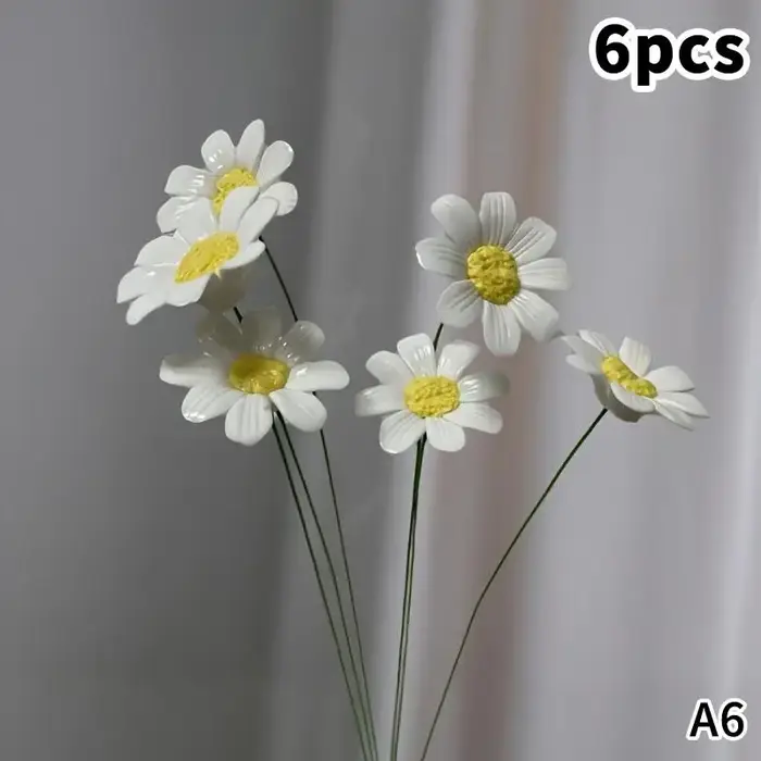 6/8/10 pièces de fleurs de marguerite en céramique, fleurs éternelles artisanales, ornement DIY, déc