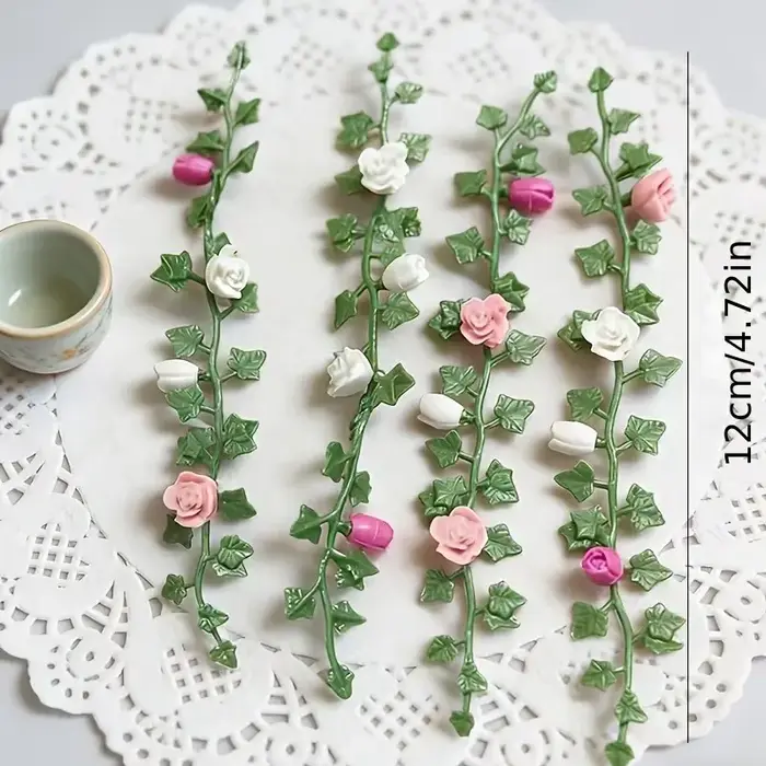 Mini-vigne de fleurs artificielles 1:12 pour maison de poupée