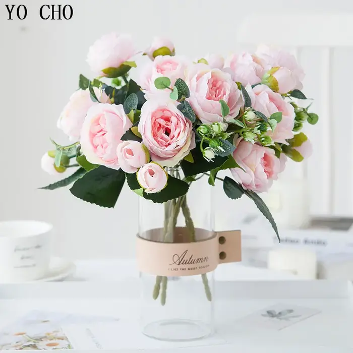 YO CHO 6 têtes/Bouquet de pivoines fleurs artificielles