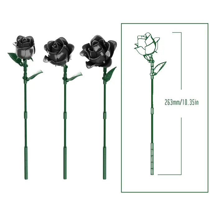 Blocs de construction de roses bleues/jaunes/roses/noires
