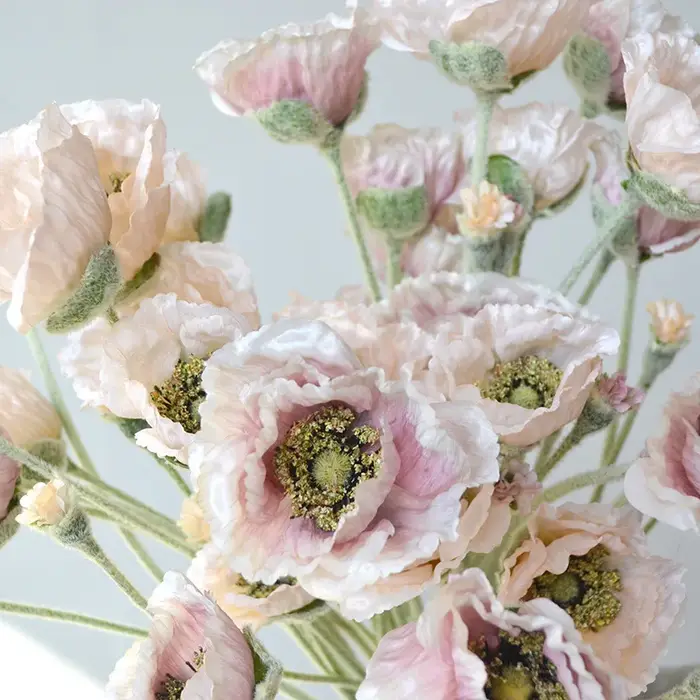 PopMED-Fleur artificielle floquée de coquelicot pour décoration de mariage