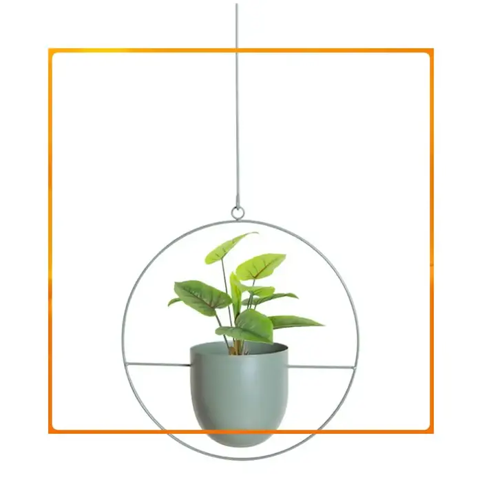 Support mural en métal pour plantes avec pots