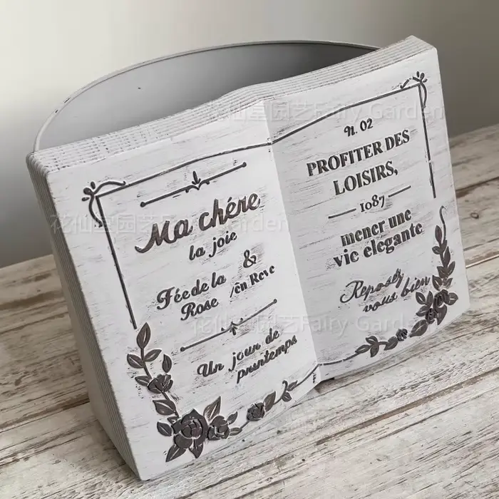 Ins-Pot de fleur en résine en forme de livre anglais