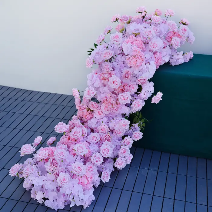 Chemin de Table hortensia Rose blanche H8147