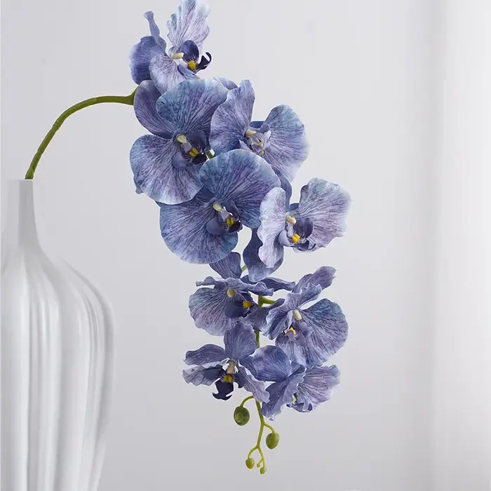 Branches de fleurs de Phalaenopsis artificielles à 9 têtes