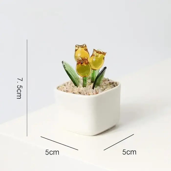 Pot de fleurs en verre magnétique soufflé à la main