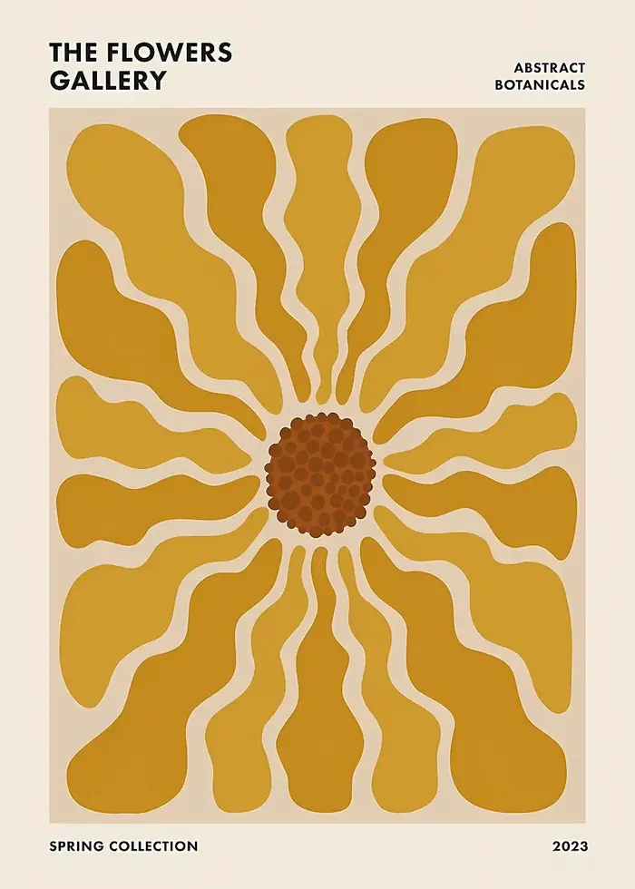 Affiche abstraite colorée rétro du marché des fleurs d'amsterdam