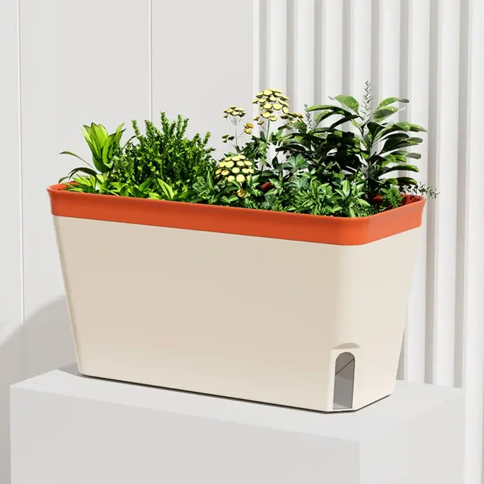 Pots de fleurs modernes à arrosage automatique, décoratifs, avec fenêtre de visualisation du niveau 