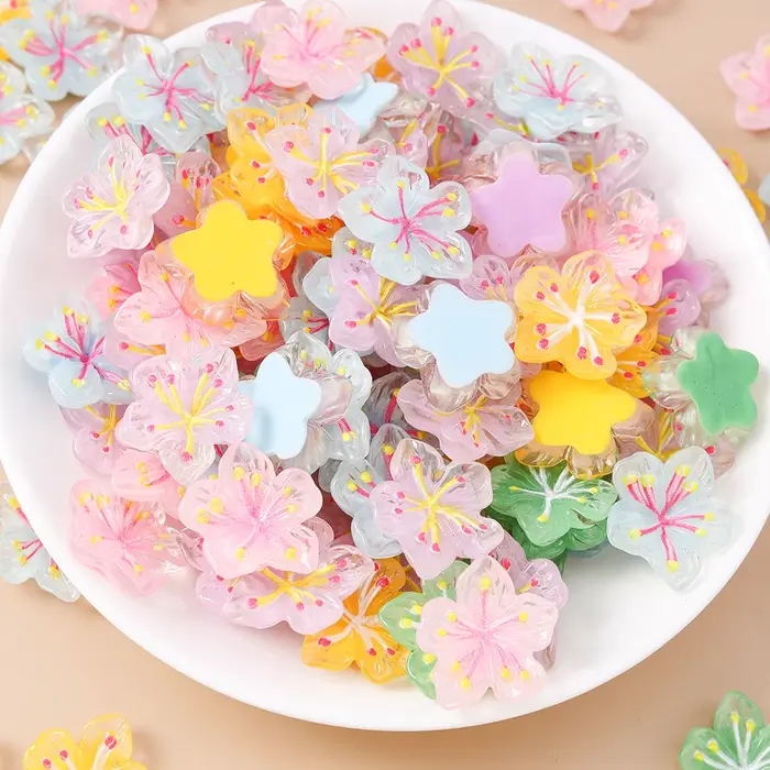 Leslie 15 pièces mignon nouvelle résine fleur Mini