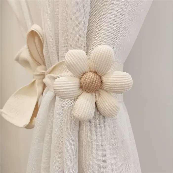 Rideau à fleurs ours Kawaii