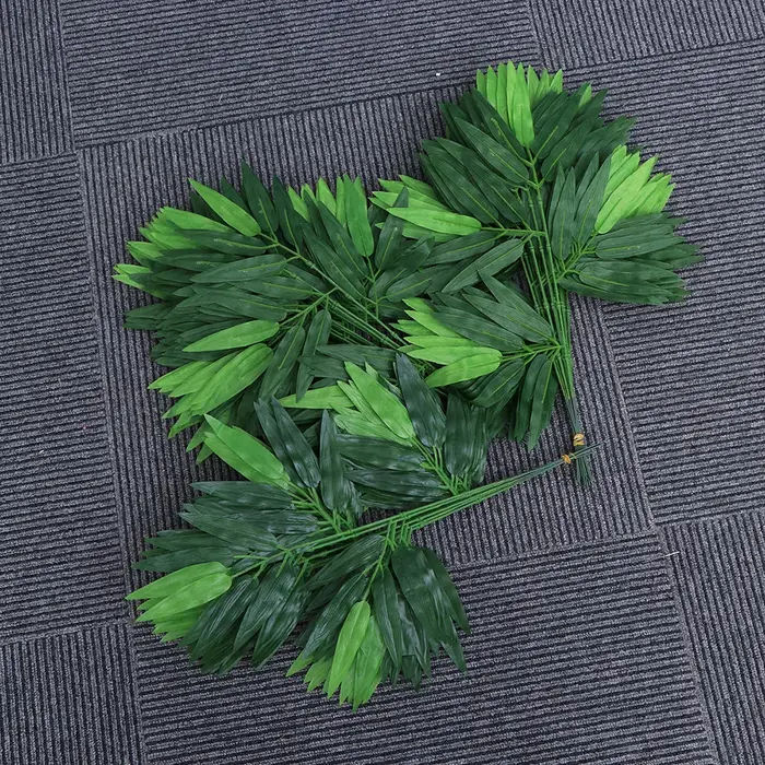 100 pièces plantes vertes feuilles de bambou branche décorative artificielle cadre de porte décoration fils exposés pour l'artisanat