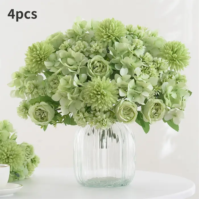 Bouquet de fleurs artificielles réalistes 1/4 pièces
