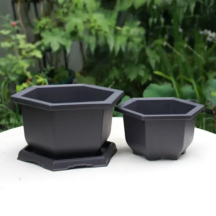 Plateau rectangulaire en plastique pour pots de bonsaï