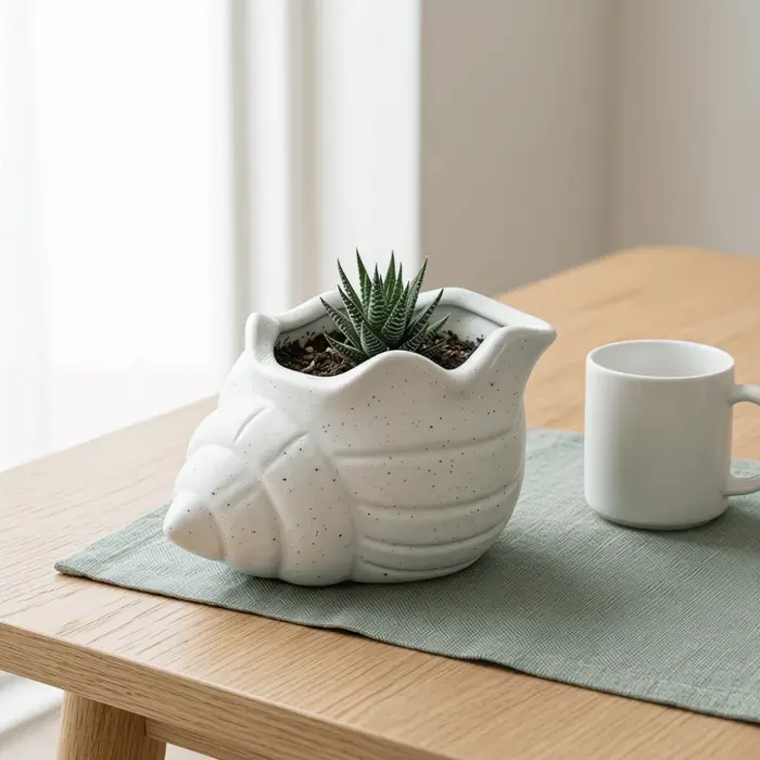 Pot de fleurs amusant en forme de coquillage imprimé en 3D
