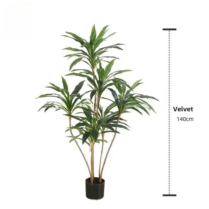 Plante verte simulée velours haut de gamme fer brésilien fausse