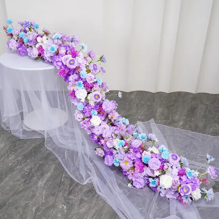 Uflower 200 cm luxe Rose fleur artificielle rangée Table pièce maîtresse mariage toile de fond fleurs mur Arches décor fête scène florale