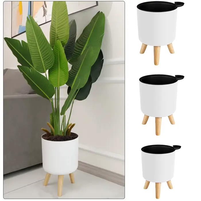 Pot de fleur rond sur pied