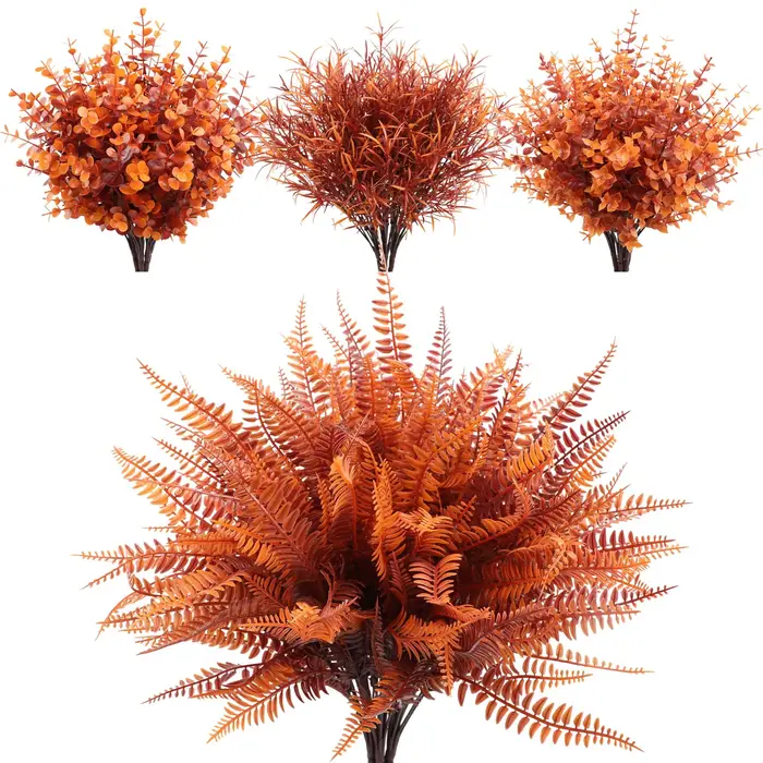 Fleurs artificielles d'automne résistantes aux UV, plantes grimpantes en plastique, fausses fleurs pour Thanksgiving, mariage, décoration de jardin extérieur